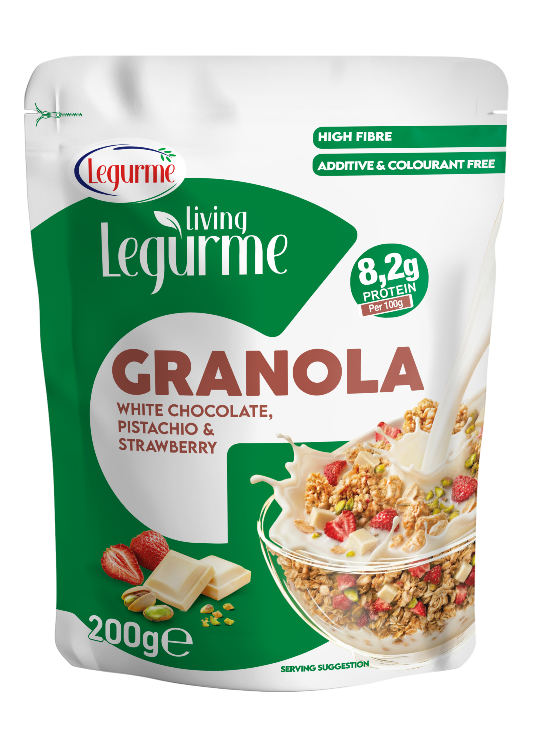 Granola White Chocolate, Pistachio & Strawberry 200 g