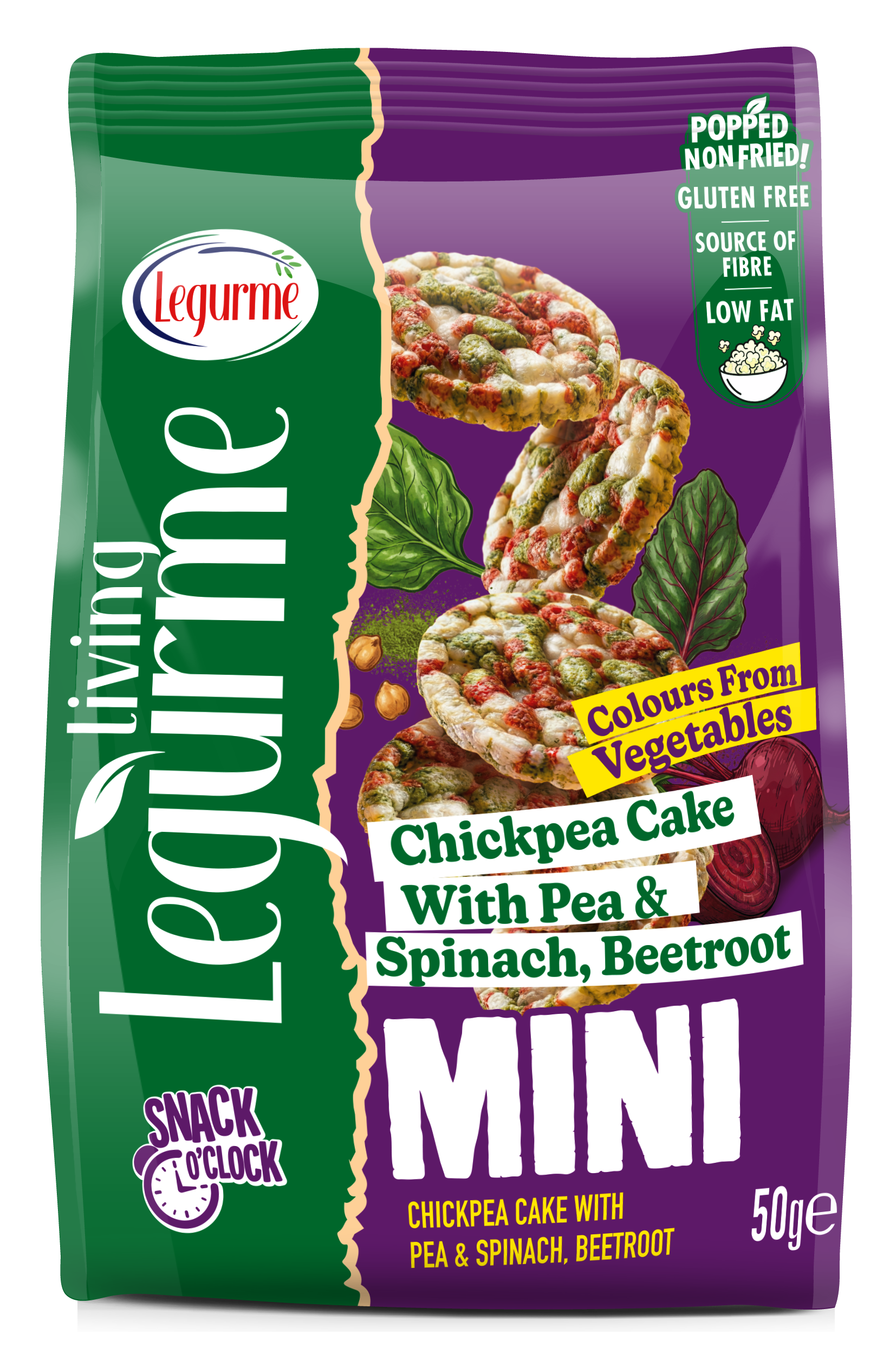 Chickpea Cake With Pea & Spinach, Beetroot 50 g