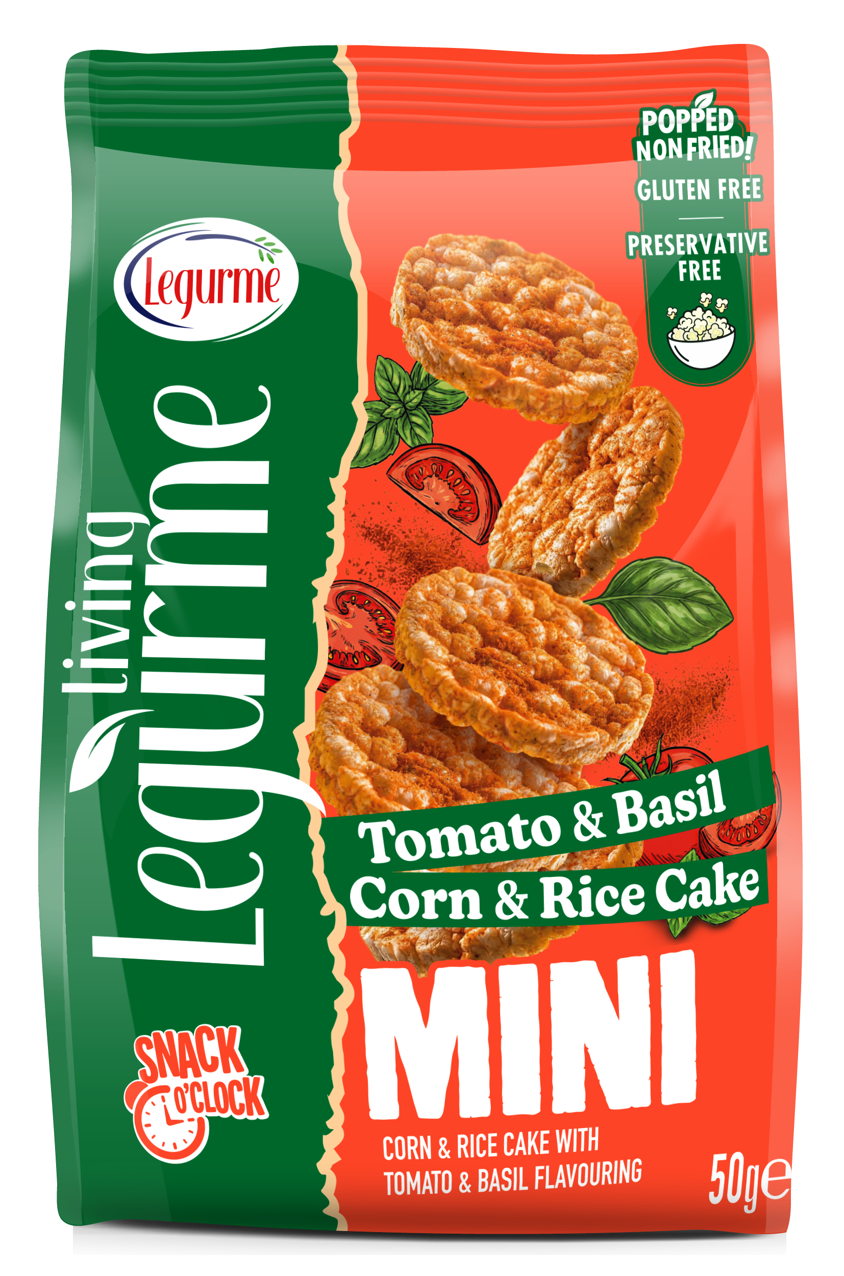 Tomato & Basil Corn & Rice Cake 50 g