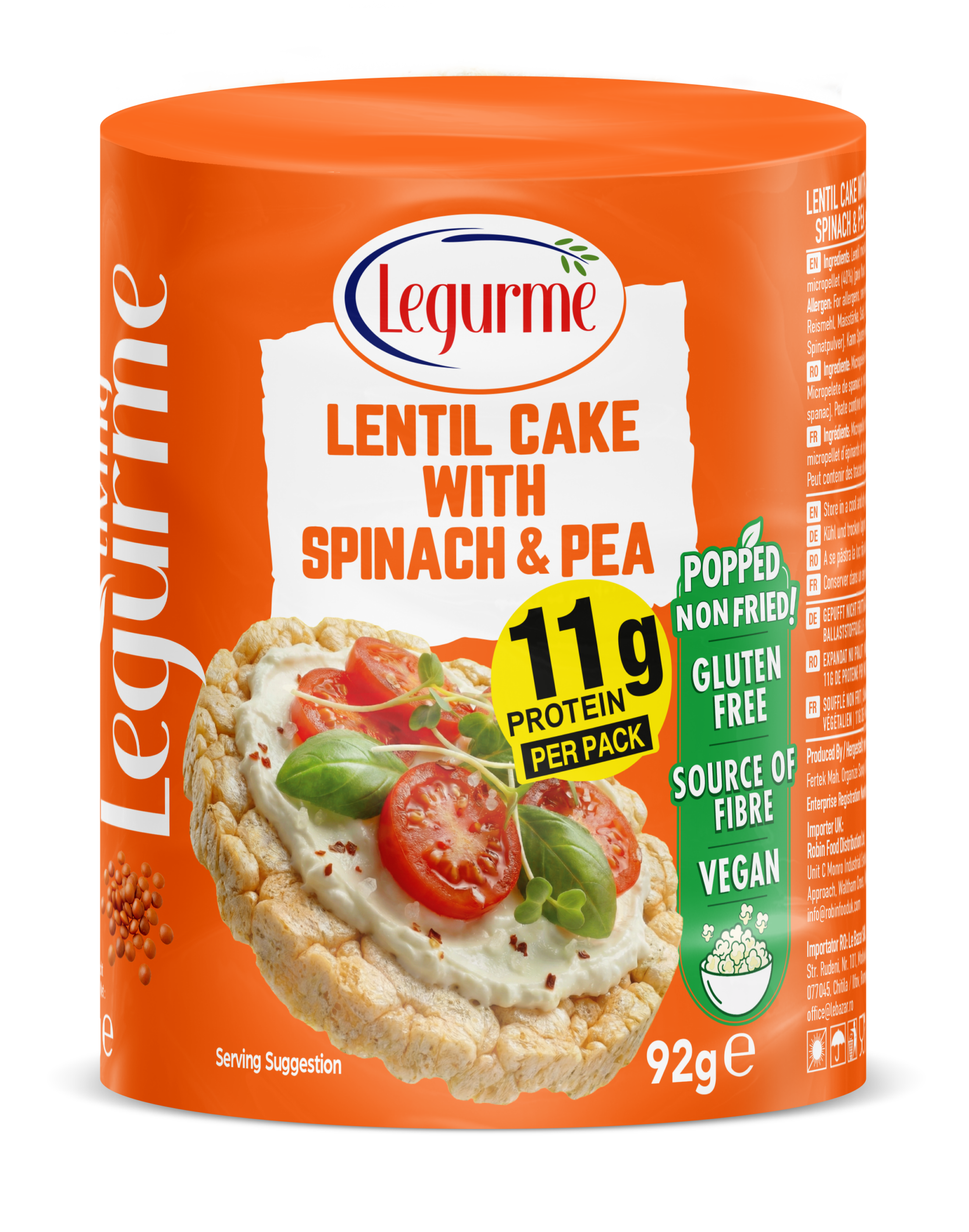 Lentil Cake With Spinach & Pea 92 g
