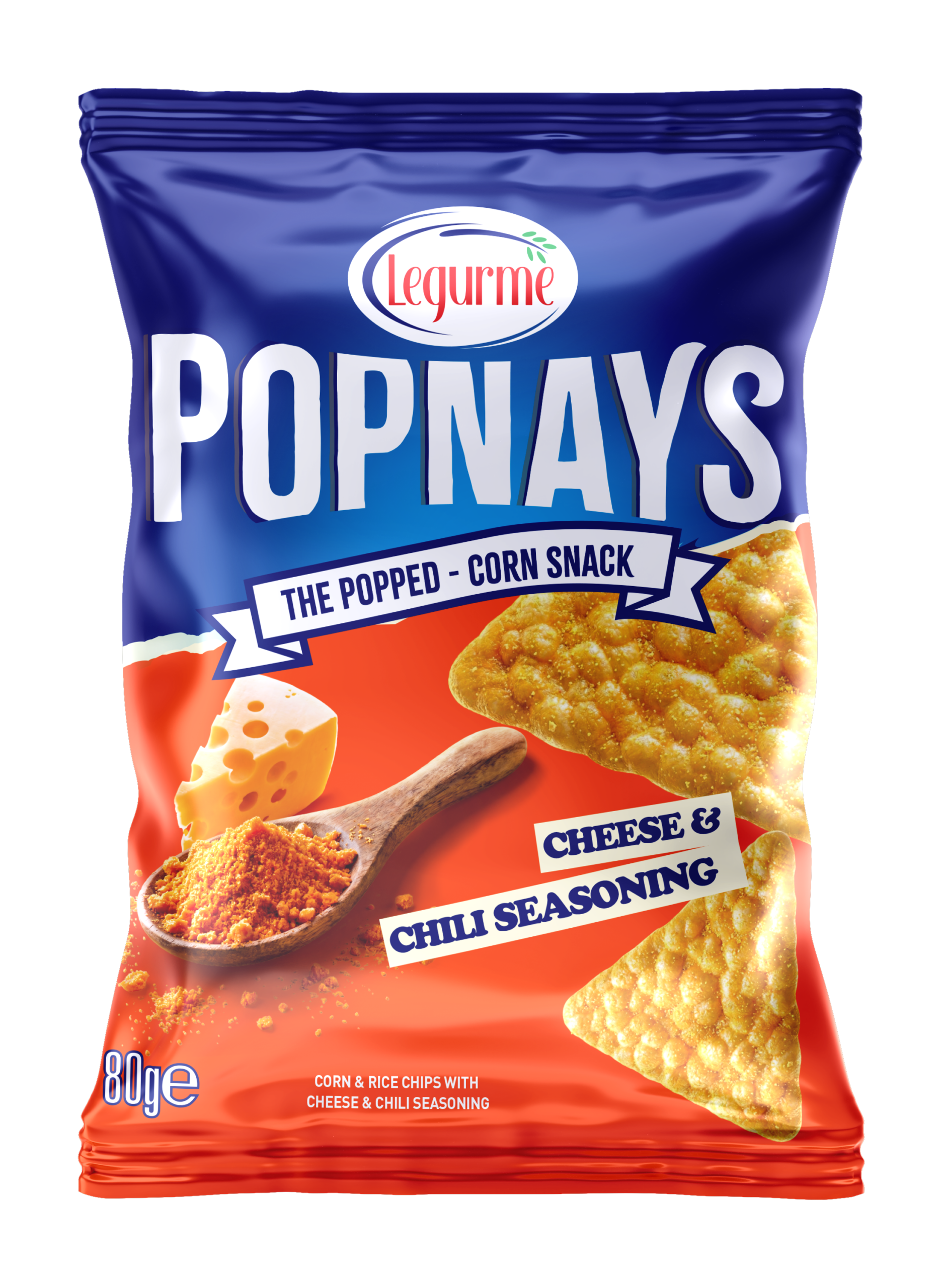 Corn & Rice Chips – Cheese & Chili Seasoning 80 g